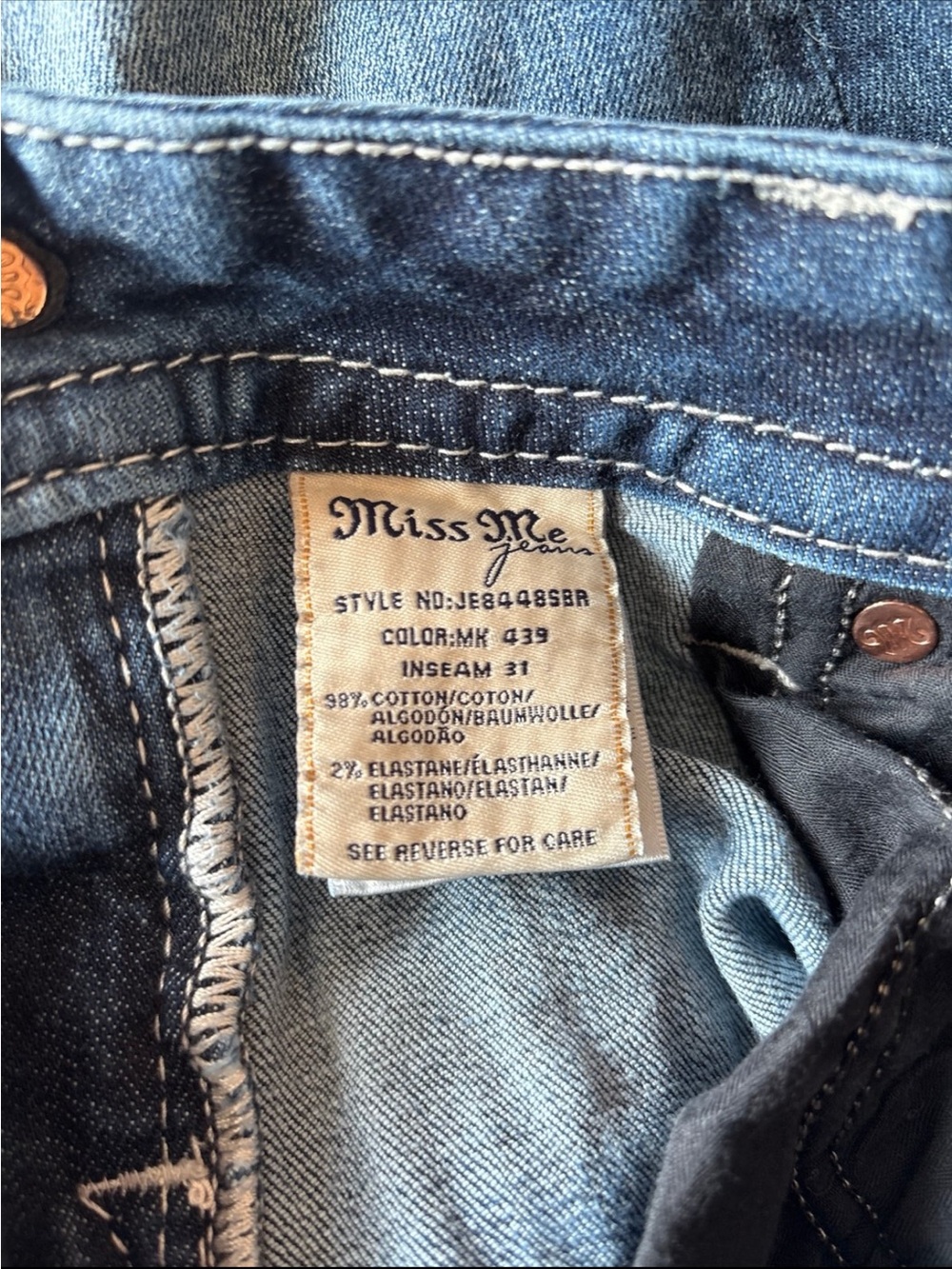 Miss Me Medium Blue Bootcut Jeans with Embellished Pocket - Picture 7 of 8